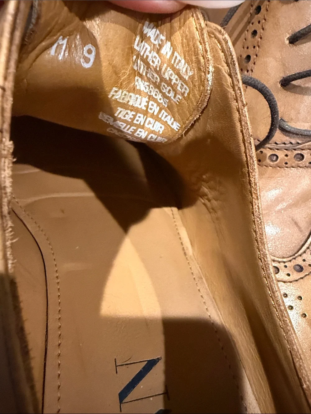 Men's Tan Leather Brogue Oxfords - Classic Lace-Up Dress Shoes
